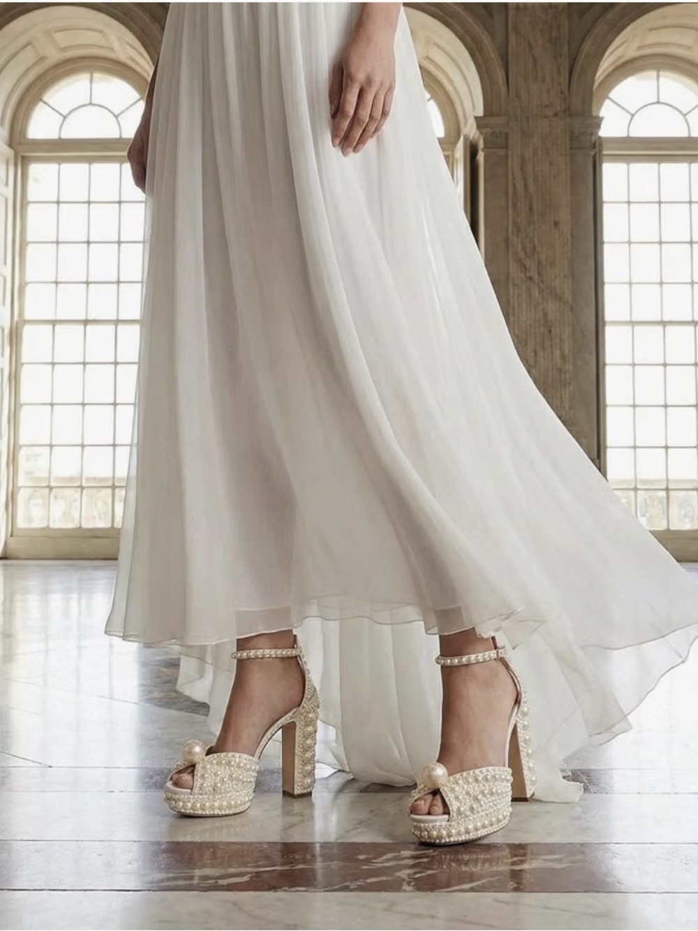 Pearl Embellished Platform Block Heels | NEW - Picture 5 of 5